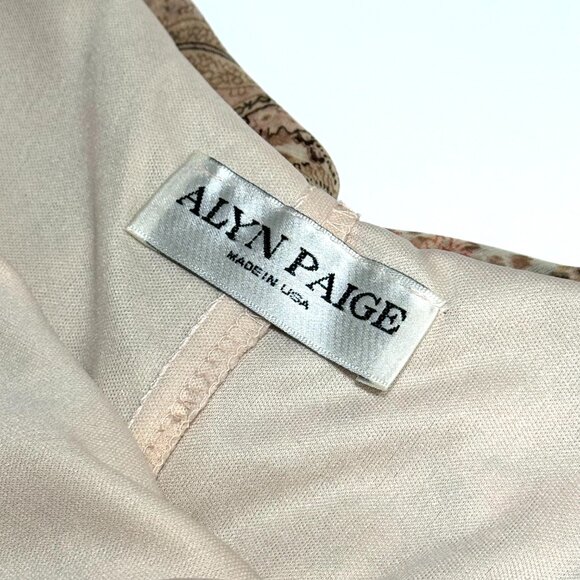 Vtg Y2K Alyn Paige Cheetah Print Paisley Maxi Dress Cowl Neck Chiffon Fairy - Picture 8 of 11